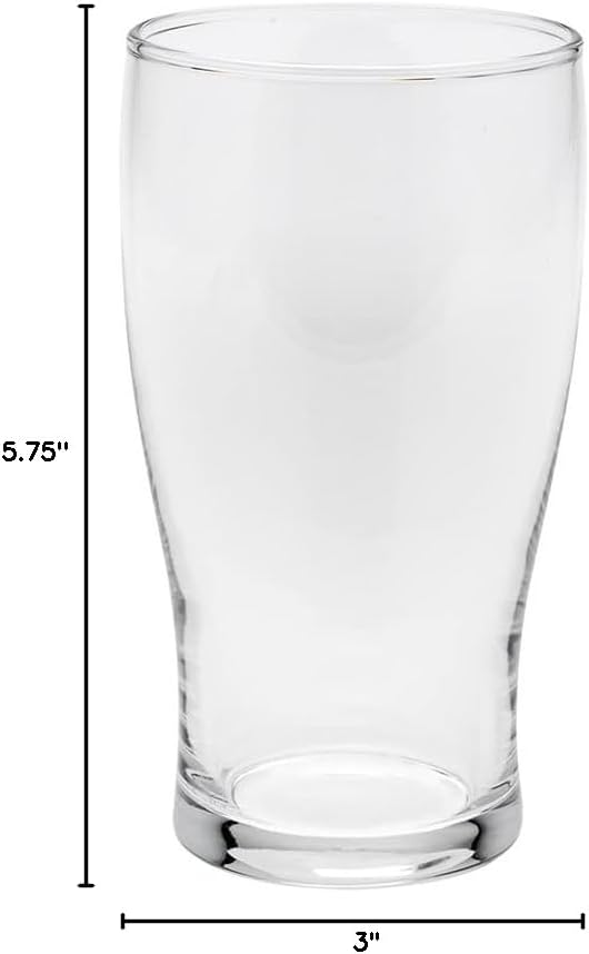 Restaurantware-16 Ounce Tulip Beer Glasses, Set Of 12 Fine-Blown Stout Beer Glasses - Tulip-Style, Tempered, Clear Craft Glass, Dishwasher-Safe, For Beers, Ales, or Cocktails
