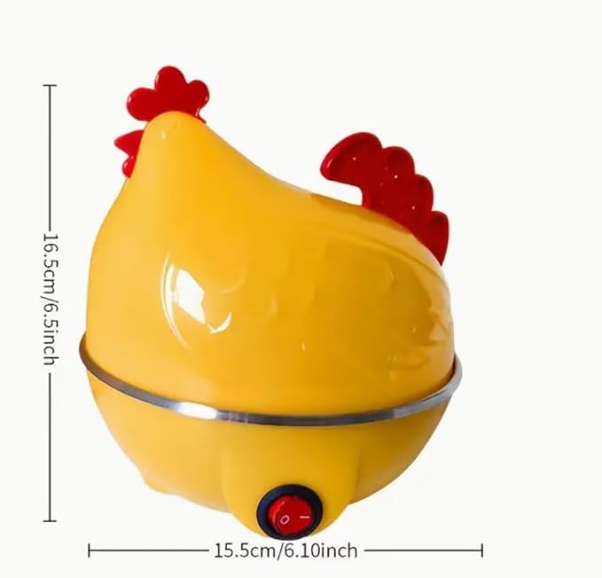 Electric Egg Cooker 7 Egg Capacity Rapid Egg Boiler Auto ShutOff Cute Chicken-Shaped Egg Steamer for Hard Boiled, Soft Boiled, Poached Eggs Veggies & More Appliance & Cute Kitchen Tongs