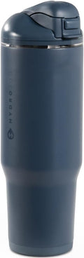 HydroJug Ease2o Water Bottle with Straw & Chug Lid, Stainless Steel, Vented Cap to Help Reduce Pressure, Water-Level Window, Cup Holder Friendly, Non-Slip Base – 32oz, Cascade