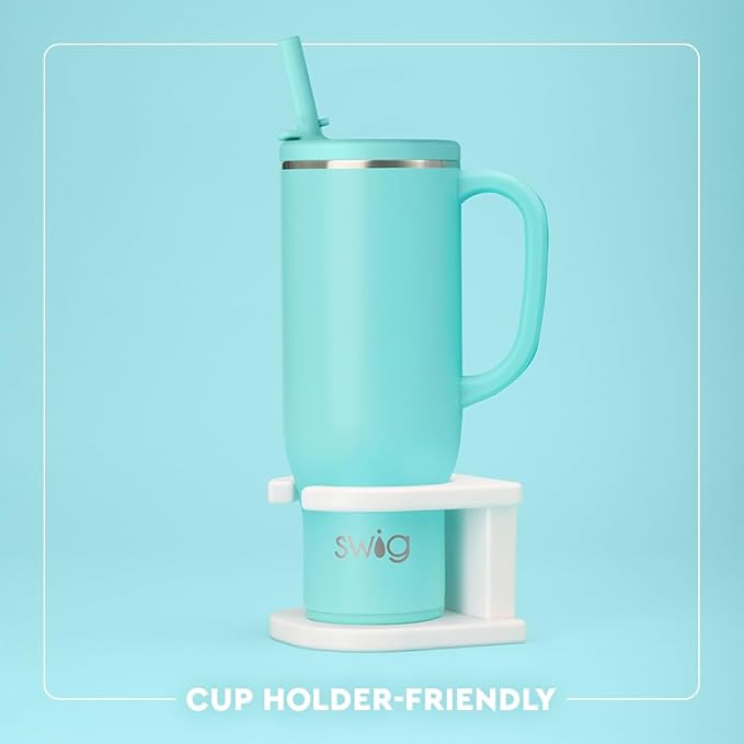 Swig Life 30oz Mega Mug, 30oz Tumbler with Handle and Straw, Large Insulated Tumblers, Cup Holder Friendly Travel Mug, Stainless Steel 30 oz Tumbler, Reusable Insulated Water Bottle (Easter Bunny)