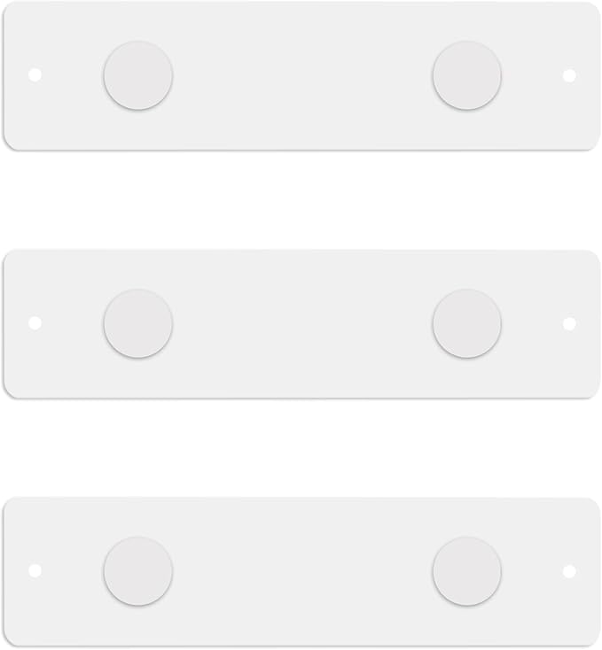 Three by Three Magnetic Strip Bulletin Board Long Wide – 12" x 3" Metal Organizer with Strong Magnets & Wall-Mounting Hardware for Home, Office, or Dorm (3 Pack) Matte White