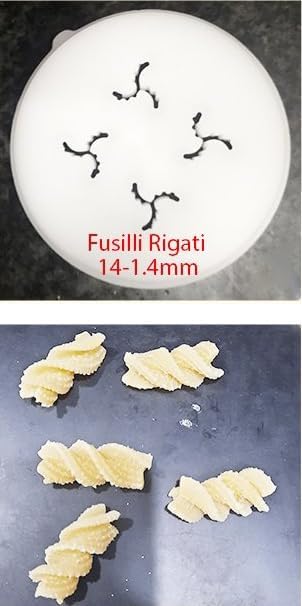 PASTADISC - Fusilli Pasta Noodles Shape Disc, Italian Pasta Disc Fit for Philips Automatic Noodle Maker, Disc Compatible with Philips Attachment, Kitchen Appliance (Fusilli Rigati)