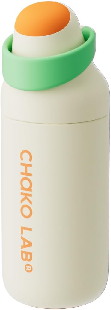CHAKO LAB Insulated Stainless Steel Water Bottle, BPA-Free Sports Water Bottle,Spout and Straw,Leak Proof Locking Lid,Designed for Travel, School, and Sport,BPA Free,18 oz,Coconut