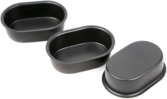 Korean Egg Bread Pan 1 cup molds 3pcs Nonstick Teflon Coating with Heavy Duty Carbon Steel for Baking Loaf