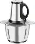 Sakerplus Multifunctional Large Capacity Meat Grinder, 250W Electric Food Processor with 3 Speeds, 2L Stainless Steel Bowl & 4 Sharp Blades for Meat, Vegetables, Nuts (2L-stainless steel)