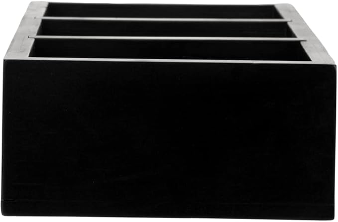 Restaurantware-9.5 x 4.25 x 2 Inch Coffee Condiment Organizer, 1 Rectangle Creamer Organizer - 3 Compartments, Black Bamboo Coffee Accessory Caddy, Won't Chip, For Tea And Sugar Packets