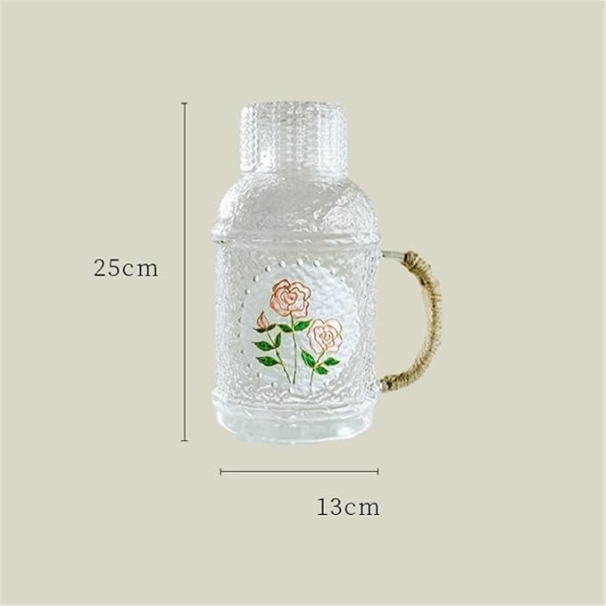 GLigeT Iced Tea Pitcher 2200ml Glass Water Pitcher Carafe with Lid Heat Resistant Glass Kettle with A Cup for Hot Cold Brew Iced Tea Juice Water Jug