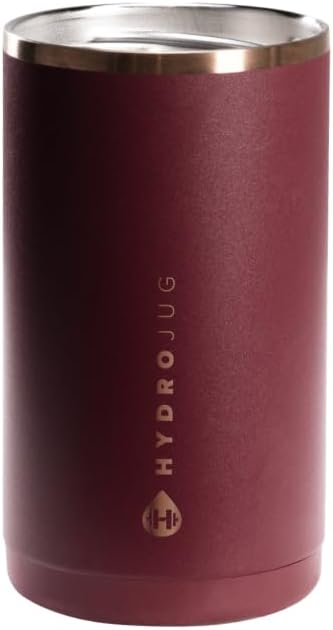 HydroJug Slim Can Cooler 12 oz, Stainless Steel Can Holder, Merlot