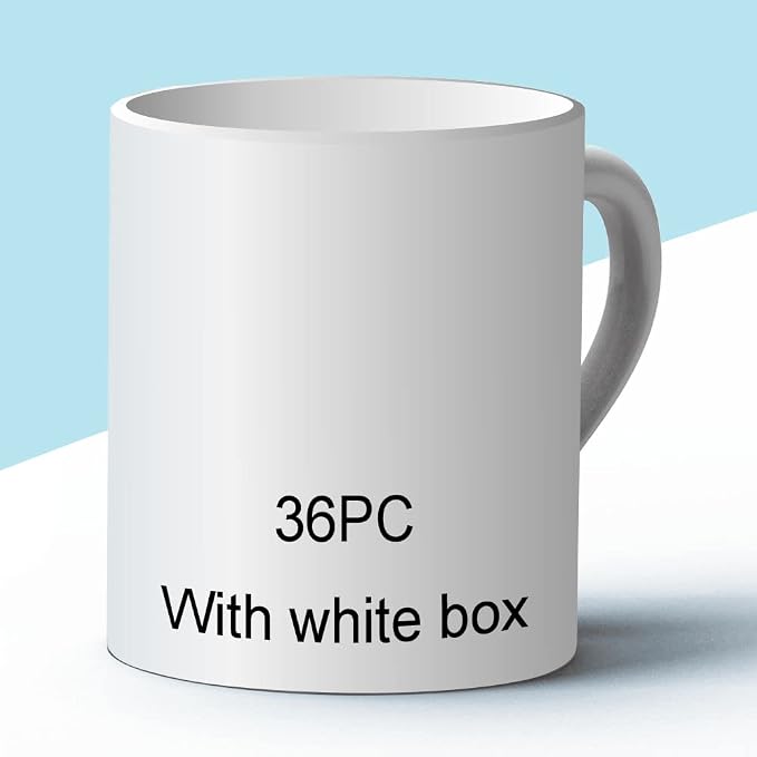 36 Pack Sublimation Mugs 11oz White Blank Ceramic Coffee Mugs with Individual White Boxes, AAA Grade with Premium Coating for Heat Press DIY, Dishwasher Microwave Safe