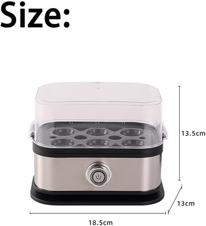 Smart Egg Cooker with Auto Shut, Rapid Egg Cooker Electric 6 Eggs Capacity, Hard, Medium, Soft Boiled Egg Poacher, egg steamer, Multi-function, Knob Controled Auto Shut-Off Function