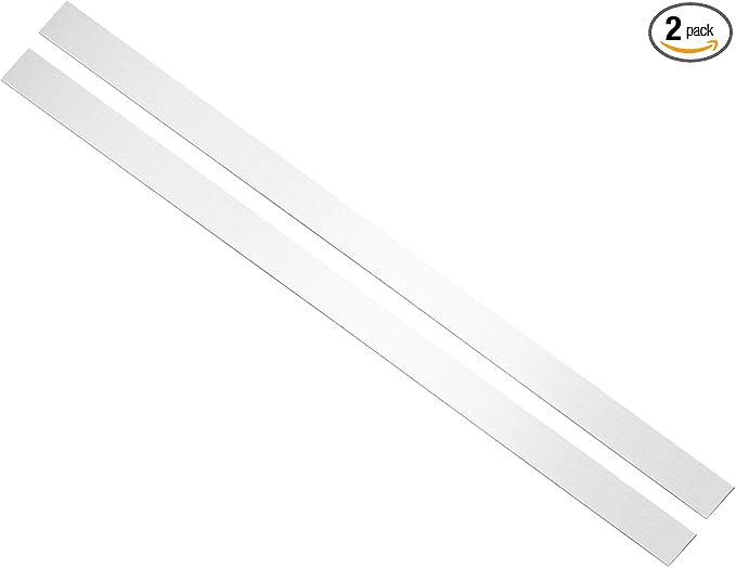 uxcell 2Pcs 304 Stainless Steel Sheet Gap Filler, 30" x 1.5" Self-Adhesive Metal Molding Trim Strip Gap Cover for Microwave Mirror Frame Home Decoration, Brushed Silver