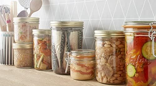 Le Parfait Familia Wiss 32oz (1L) Extra Wide Mouth (110mm) Glass Canning Jar – 1PK Made in France, Airtight 2-Piece Lid, Reusable Zero Waste & Eco-Friendly for Kitchen Storage & Meal Prep