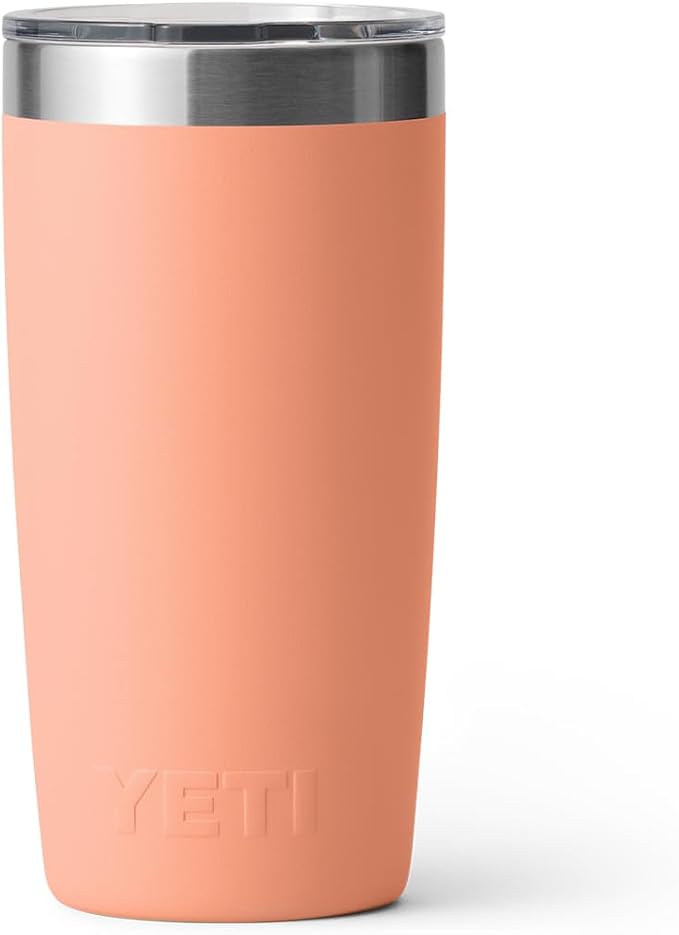 YETI Rambler 10 oz Tumbler, Stainless Steel, Vacuum Insulated with MagSlider Lid, Low Country Peach