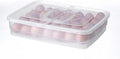 TOWINE Food Storage Containers Egg Preservation Box Refrigerator Egg Storage Box Home Preservation Storage Box Kitchen Multi-Grid Portable Egg Box (Color : Clear, Size : C)