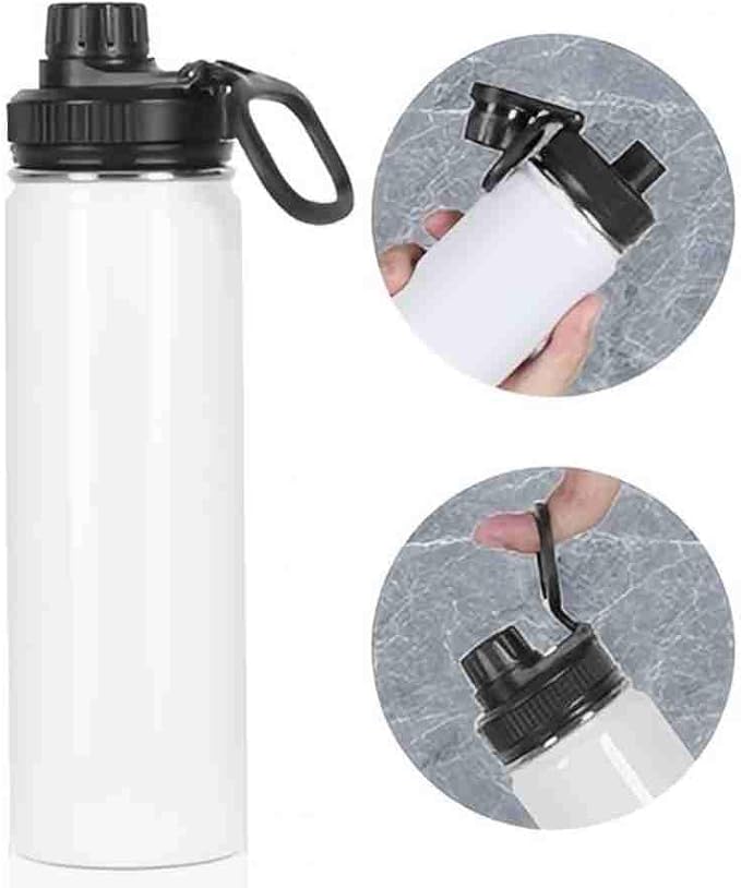 Draheri Sublimation Sports Water Bottle Blanks Bulk, 22 oz Sublimation Tumblers, Stainless Steel Double Wall Insulated Sublimation Cups with Portable Handle, Individually Boxed (8 Pack)