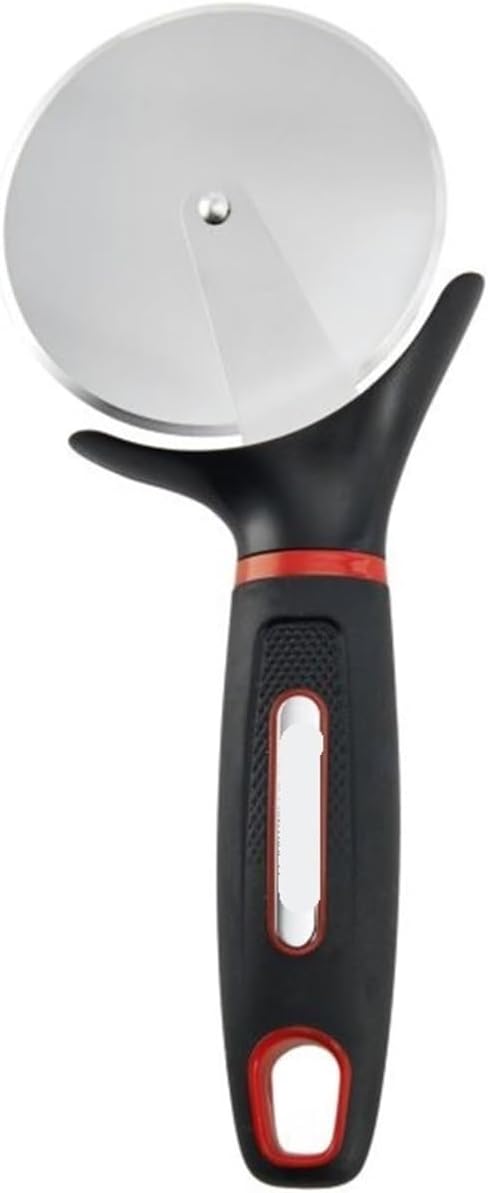 Soft Grip Stainless Steel Pizza Wheel with Blade Guard Comfortable Handle Dishwasher Safe Pizza Slicing Focaccia Baking