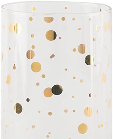 Mikasa 'Cheers' Etched Crystal Highball Cocktail Glasses, 470 ml – Gold Effect (Set of 4)