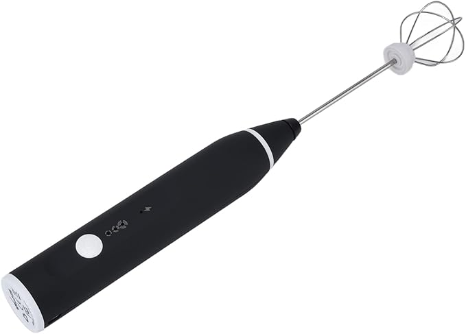 Rechargeable Milk Frother, Electric Stirrer 3 Speed Modes Electric Handheld Stainless Steel Detachable Probe Nonstick Flexible Mini Hand Mixer for Lattes, Cappuccino