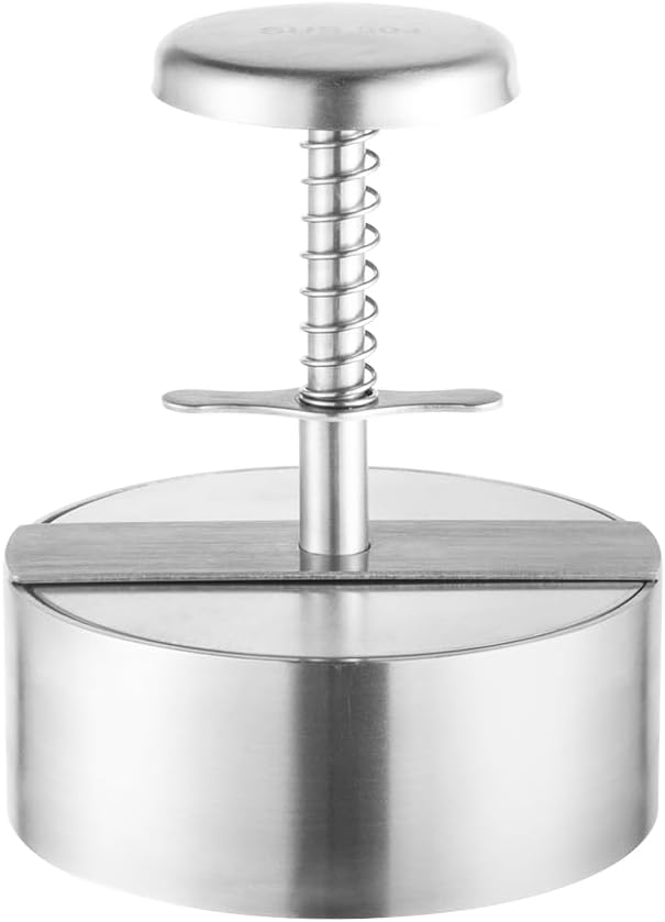 Brigii 304 Stainless Steel Burger Press - 4.5" Hamburger Patty Maker, Heavy Duty Stainless Steel Burger Press for Ground Beef, Burgers (Dishwasher Safe)
