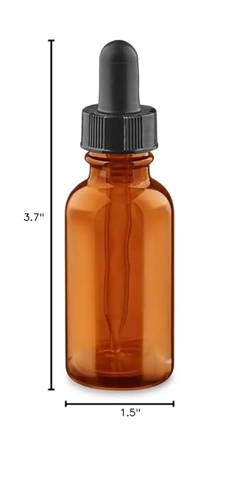 United Scientific™ 2oz (60mL) Leakproof Flint Glass Dropper Bottles, Amber Glass, Pack of 12