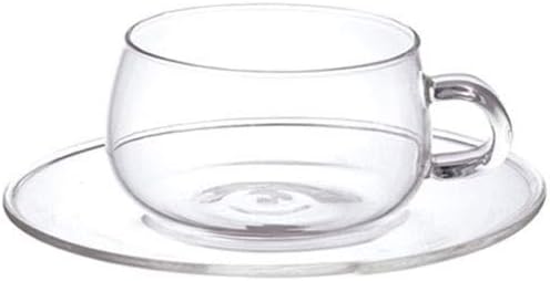KINTO UNITEA 8330 Cup & Saucer, 8.1 fl oz (230 ml), Glass, Heat Resistant Glass
