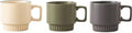 12OZ Stackable Coffee Mugs Set, Ceramic Coffee Cups with morandi color for Au Lait, Cappuccino,Latte,Cafe,Mocha,Tea, Suit Party Housewarming Wedding, Set of 3, Dishwasher&Microwave Safe