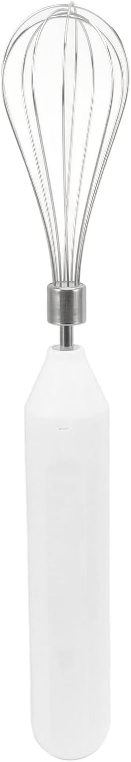Electric Egg Beater Handheld USB Charging Milk Frother Portable Cordless Drink Mixer with Stainless Steel Whisk (White)