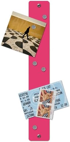 Three by Three Mini Magnetic Strip Bulletin Board – 14" x 2" Stainless Steel Organizer with Magnets & Wall-Mounting Hardware for Home, Office, or Dorm (3 Pack) Pink