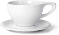 notNeutral Lino Porcelain Cup & Saucer Large Latte 12 oz (White, 12 oz, 2)
