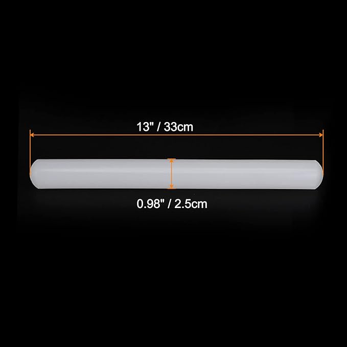 HARFINGTON 13 Inch x 0.98 Inch PP Plastic Non-Stick Fondant Rolling Pin - Dough Roller for Cookie, Pastry, Pizza, Clay - Kitchen Decorating Tools