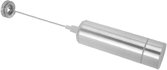 Stainless Steel Electric Milk Frother, Handheld Egg Beater Mixer, Double Spring Mixing Head, 19000RPM Speed, for Coffee Shops, Restaurants, Home, Includes 2 Detachable