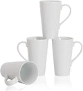 Buyajuju Large Coffee Mugs Set, 16 OZ Tall Coffee Cups with Handle, White Coffee Mugs Set of 4 for Coffee, Tea, Cocoa, Latte, Milk