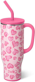 Swig Life 30oz Mega Mug, 30oz Tumbler with Handle and Straw, Large Insulated Tumblers, Cup Holder Friendly Travel Mug, Stainless Steel 30 oz Tumbler, Reusable Insulated Water Bottle (Wild at Heart)