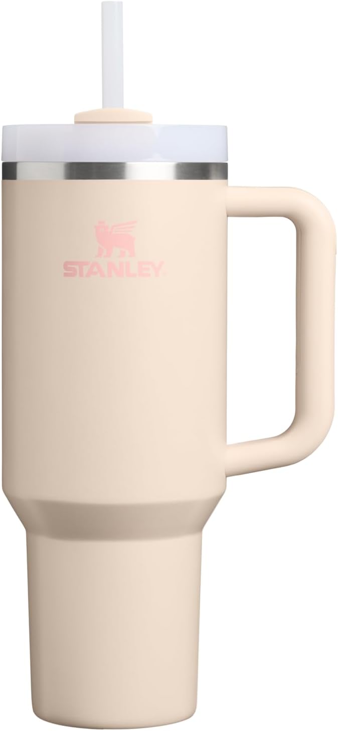 STANLEY Quencher H2.0 Tumbler with Handle and Straw 40 oz | Flowstate 3-Position Lid | Cup Holder Compatible for Travel | Insulated Stainless Steel Cup | BPA-Free | Champagne