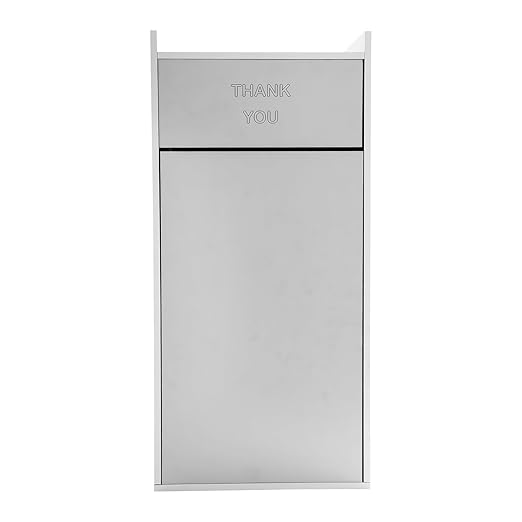 30 Gallon Commercial Trash Can, Wooden Trash Can Cabinet with Tray Holder Garbage Can withTrash Bag for Restaurants, Cafes, Kitchens, and Offices, Durable Garbage Receptacle (Silver)