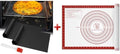 2 Pack Reusable Large Thick Heavy Duty Teflon Oven Mat + Non Stick Pastry Mat for Rolling Dough