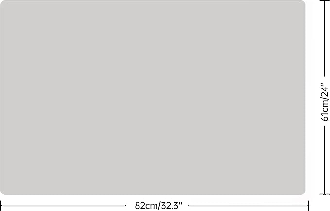 Extra Large Non-Slip Silicone Mat, 32.3x24 Inch Cut-to-Fit Counter Protector,Heat & Waterproof Drawer Liner, Food Grade Durable Desk Mat, 1.2mm Thick Gray