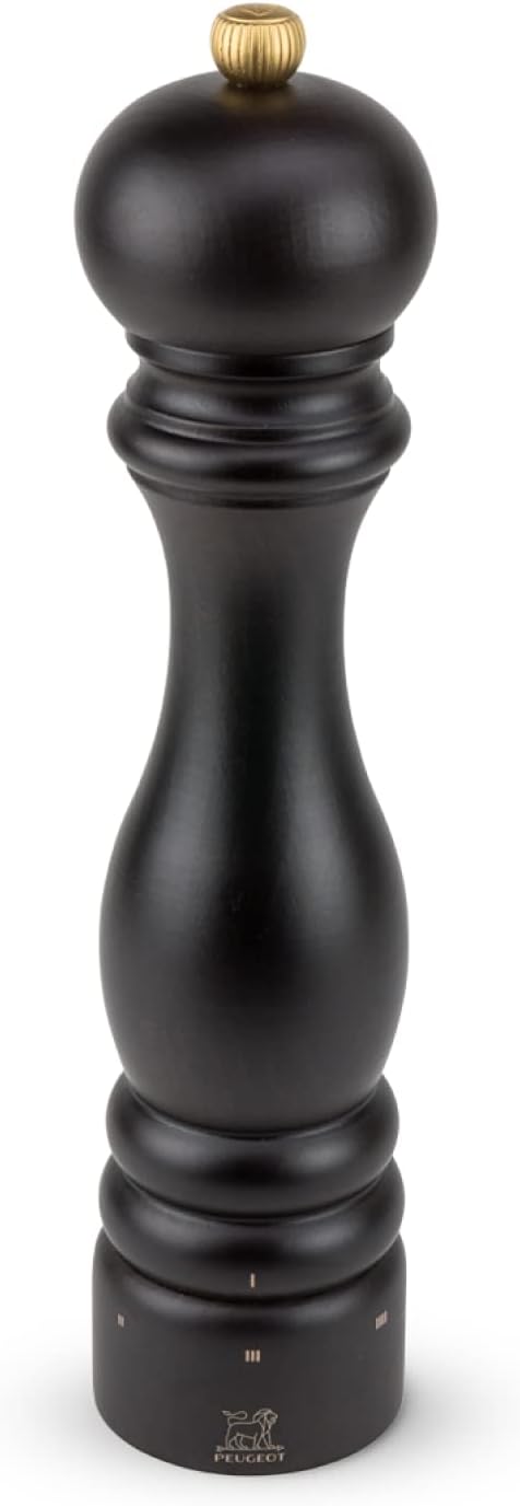 Peugeot Made in France- Paris u'Select Manual Pepper Mill - Adjustable Grinder -PEFC Certified Beechwood, 27 cm - 10.75 in. Chocolate