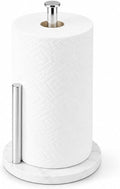 Chrome Paper Towel Holder,Stainless Steel Paper Towel Holder for Kitchen Roll Organize, Standard or Jumbo-Sized Roll Paper, Countertop Roll Dispenser with Marble Base