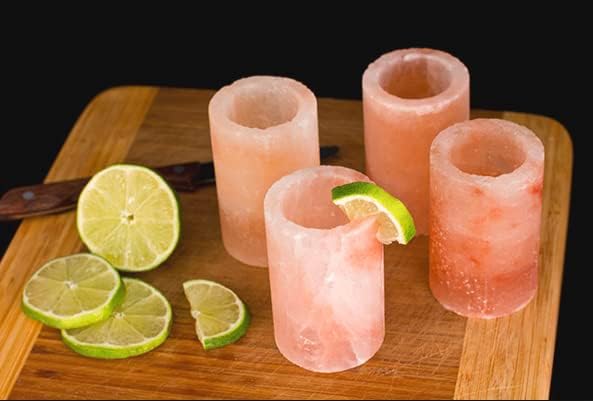 Deco Himalayan Salt Shot Glasses (12 Pack) - Hand-Carved 3" All-Natural Pink Salt Tequila Shooters Set - Mess-free way to add salty flavor to any shot - Great for Cinco De Mayo Parties & Home Bars