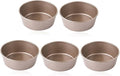 Round Metal Baking Mold,set Fixed Bottom Non Stick Cake Baking Supplies,for Egg Tart Hamburger Bun Oven Kitchen Bakery Molds (Color : Gold, Size : 5 pieces4.1×1.5inch)