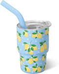 Swig Life Swig Shots Insulated Tumbler 2oz, Stainless Steel Mini Tumbler with Lid and Silicone Straw, Double Wall & Vacuum Sealed, Mini Tumblers for Shots (Lemon Meringue)