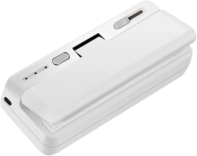Vacuum Sealer Machine, Mini Plastic Bag Sealer Portable Handheld Food 2 In 1 Rechargable Packaging Heat Thermal Sealants,Food Sealer(White)