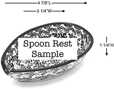 Polish Pottery Spoon Rest - Silver Lace