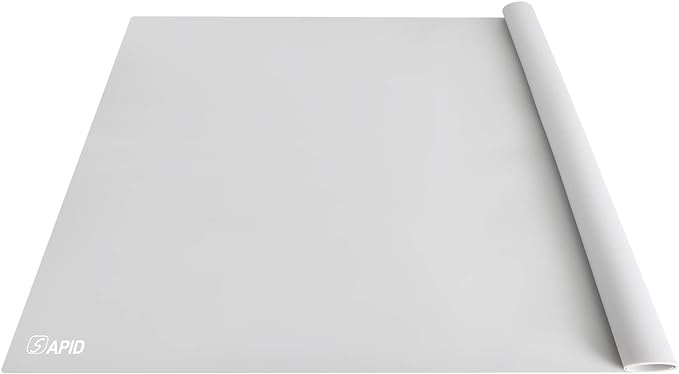 Extra Large Silicone Mat 36" x 24" Place Mats, Heat Resistant Mat for Kitchen Countertop Protector, Thick Placemats Washable Silicone Mats for Kitchen Counter Mat Dining Table Mat, Grey, Sapid