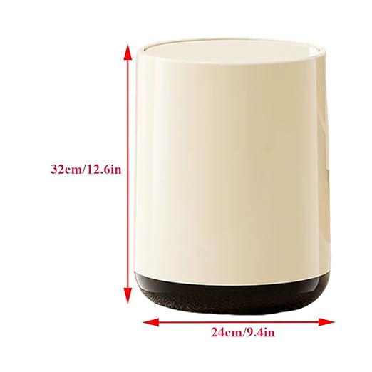 Plastic Round Trash can, Universal Trash can with lid, Open, Suitable for Living Room, Bedroom, Restaurant, Office, Study Room(B)