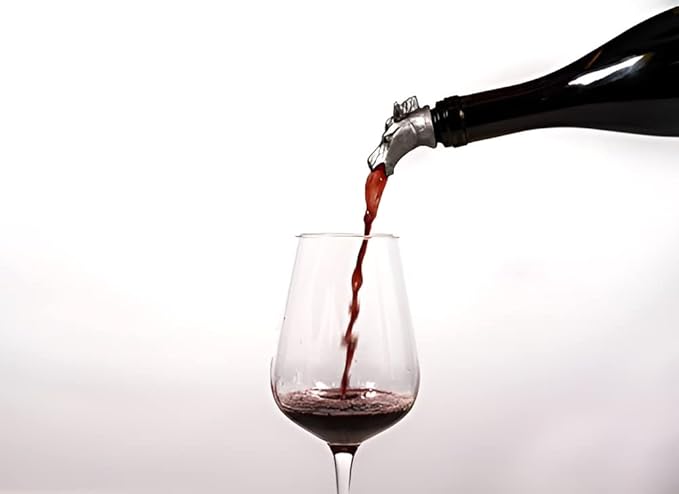 TXOKO Premium Stainless Steel Wine Pourer, Aerator and Decanter - Pour Spout for Red, White and Rose Wine, Liquor and Olive Oil! Gift Box Packaging includes extra stopper.