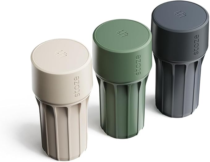 Staze Air Tight Smell Proof Container (148ml) – Vacuum Seal Jar - Waterproof Food Storage Canister, Portable Small Smell Proof Jar for Coffee, Herb, Spice & Gummies - (CAMO TRIO)