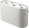 mDesign Toilet Roll Holder for 6 Rolls – Freestanding Metal Bathroom Storage for Toilet Roll – Compact Toilet Roll Storage for Main or Guest Bathroom – Light Grey