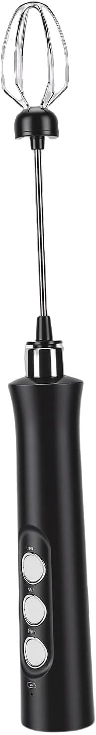 Rechargeable Milk Frother, Handheld Electric Whisk with Stand, 1200mAh Battery Drink Mixer for Coffee, Egg & Drink Mixing